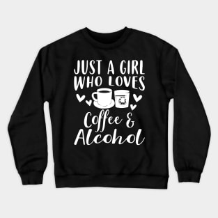 Coffee And Alcohol Apparel - Funny Coffee Lover Design Crewneck Sweatshirt